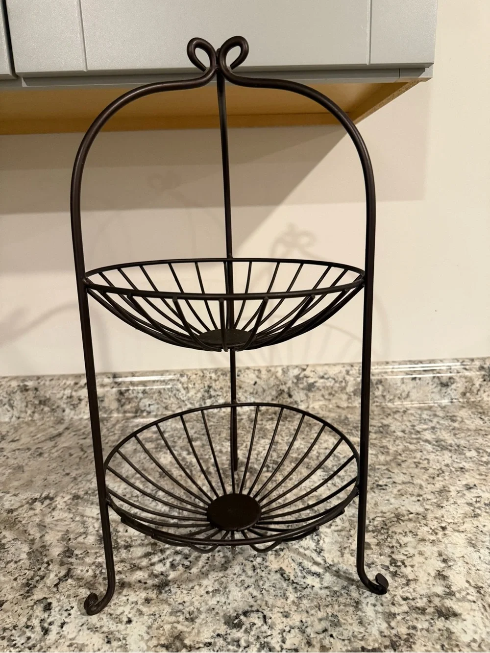 Two-Tier Metal Fruit/Display Stand in Dark Bronze